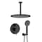 Kibi Circular Pressure Balanced Ceiling Mounted 2-Function Shower System w Rough In Valve- Matte Black KSF408MB - alternate 1